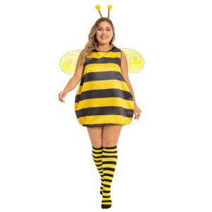 Comsite Halloween Costumes Plus Size Bee Costume Adult Women 12-30 Easy Costume