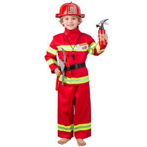 Comsite Role-playing Games Costume for Kids Halloween Fireman Costume for Boys Girls