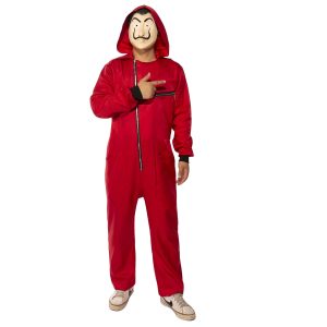Comsite Halloween Costumes and Masks Unisex Red Jumpsuit Costume with Real Pockets